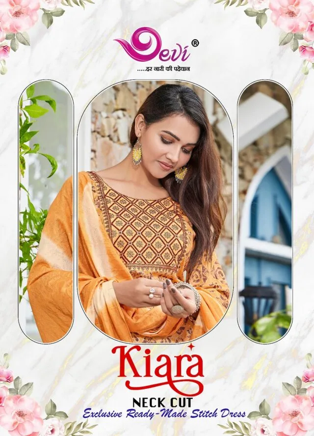 Devi Kiara Neck Cut Kurti Pant with Dupatta
