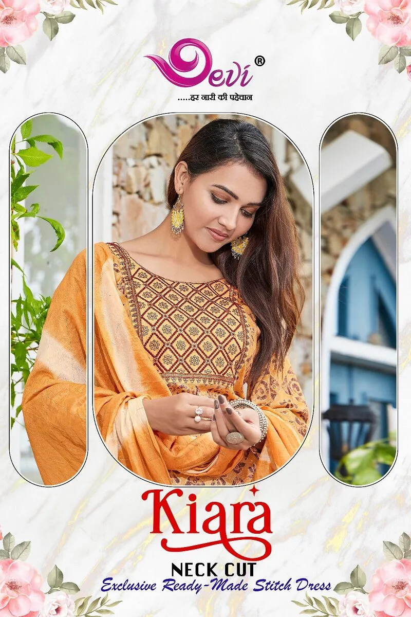 Devi Kiara Neck Cut Kurti Pant with Dupatta