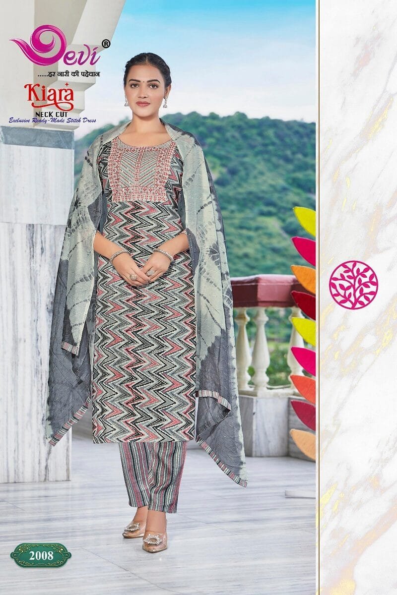 Devi Kiara Neck Cut Kurti Pant with Dupatta