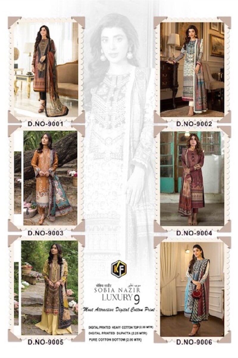 Sobia Nazir Vol 9 Keval Fab Heavy Cotton Wholesale Dress Material