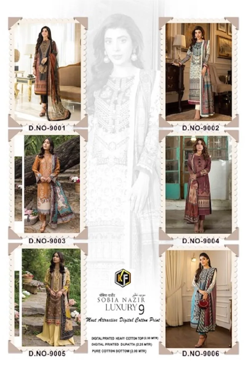 Sobia Nazir Vol 9 Keval Fab Heavy Cotton Wholesale Dress Material
