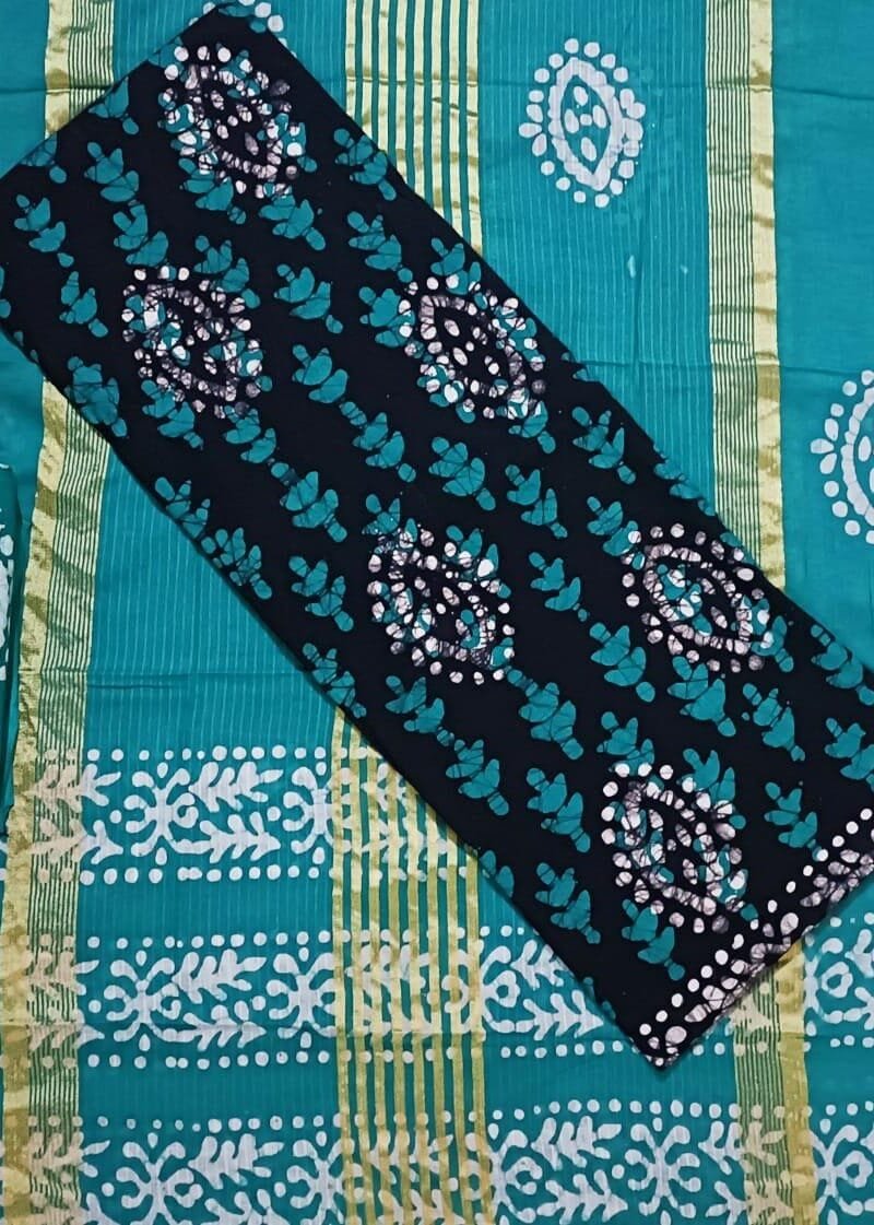 JJ Popllin Wax Batik Suits Dress Material