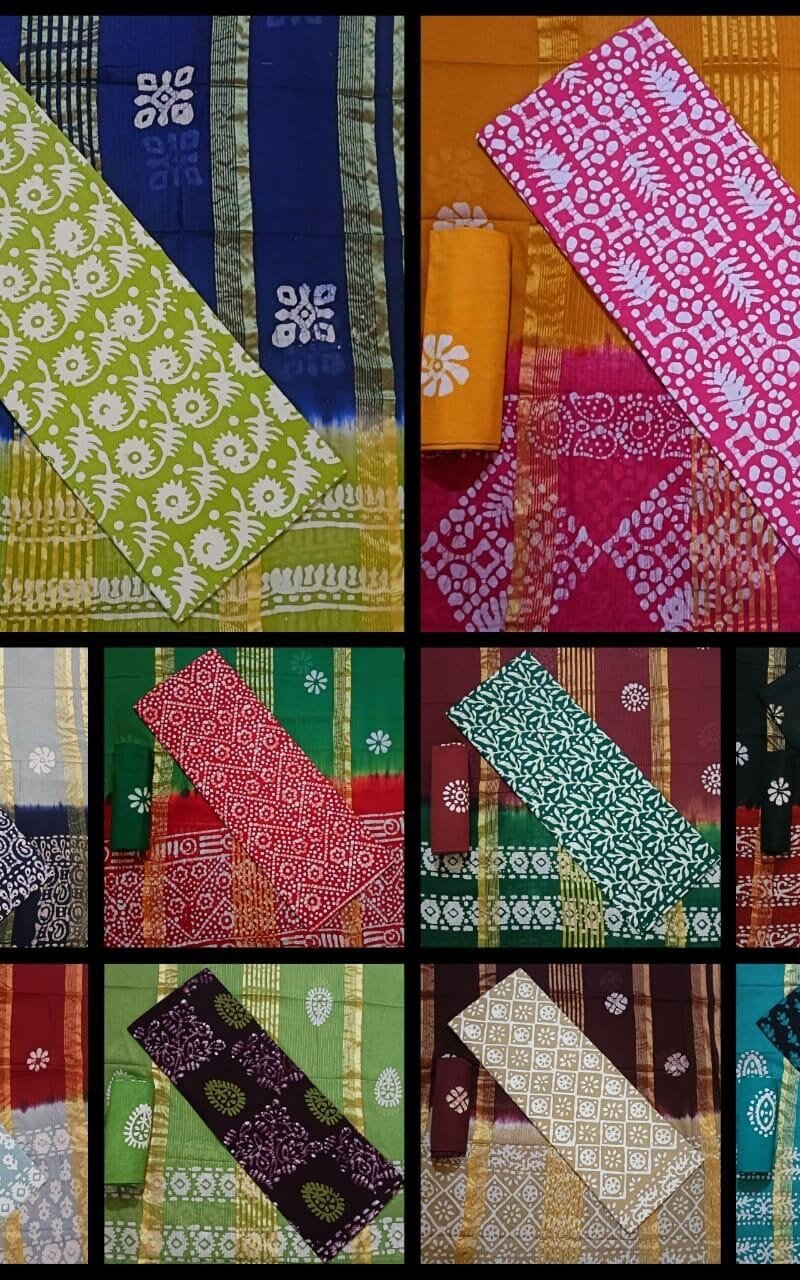 JJ Popllin Wax Batik Suits Dress Material