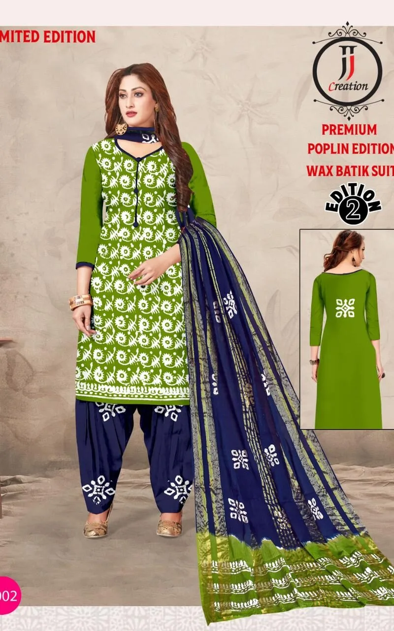 JJ Popllin Wax Batik Suits Dress Material