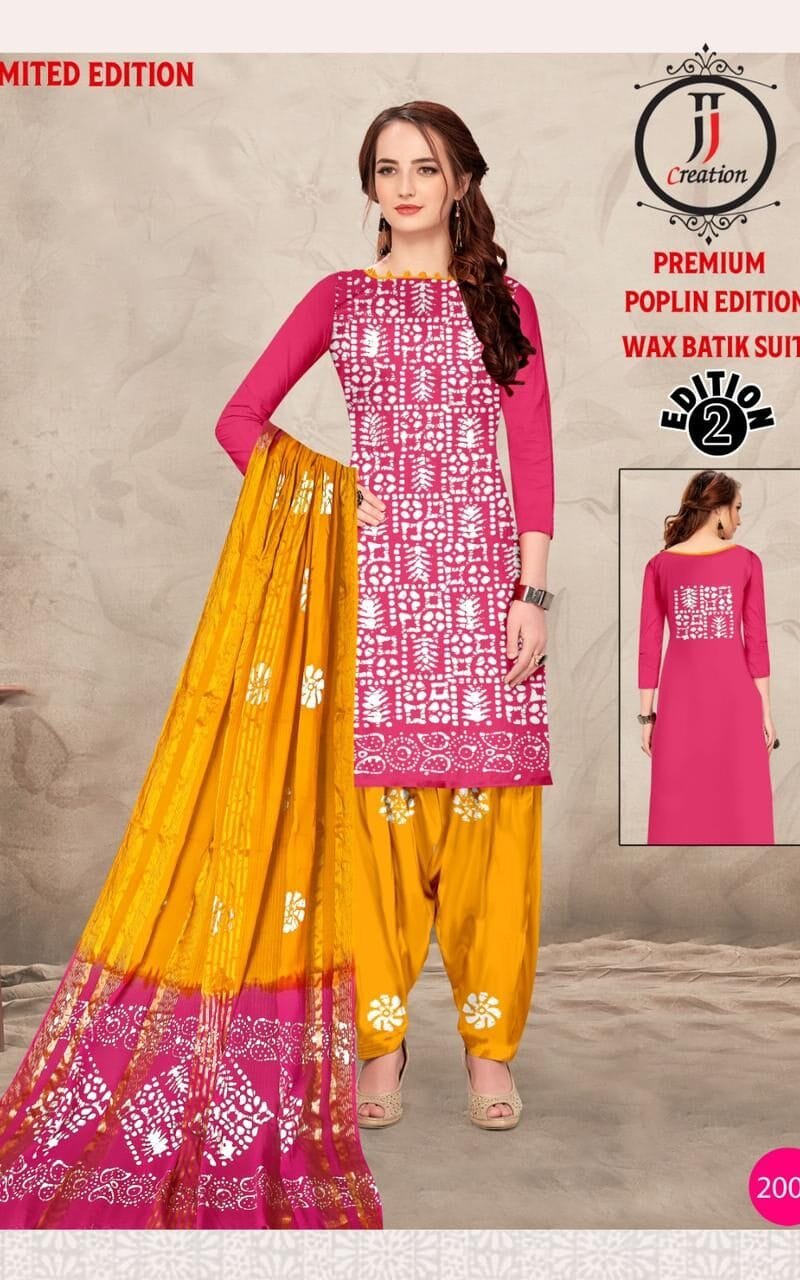 JJ Popllin Wax Batik Suits Dress Material