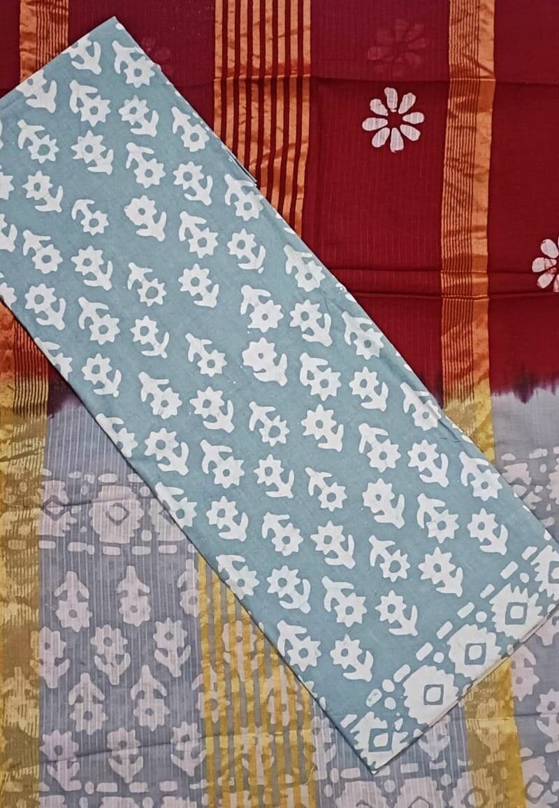 JJ Popllin Wax Batik Suits Dress Material