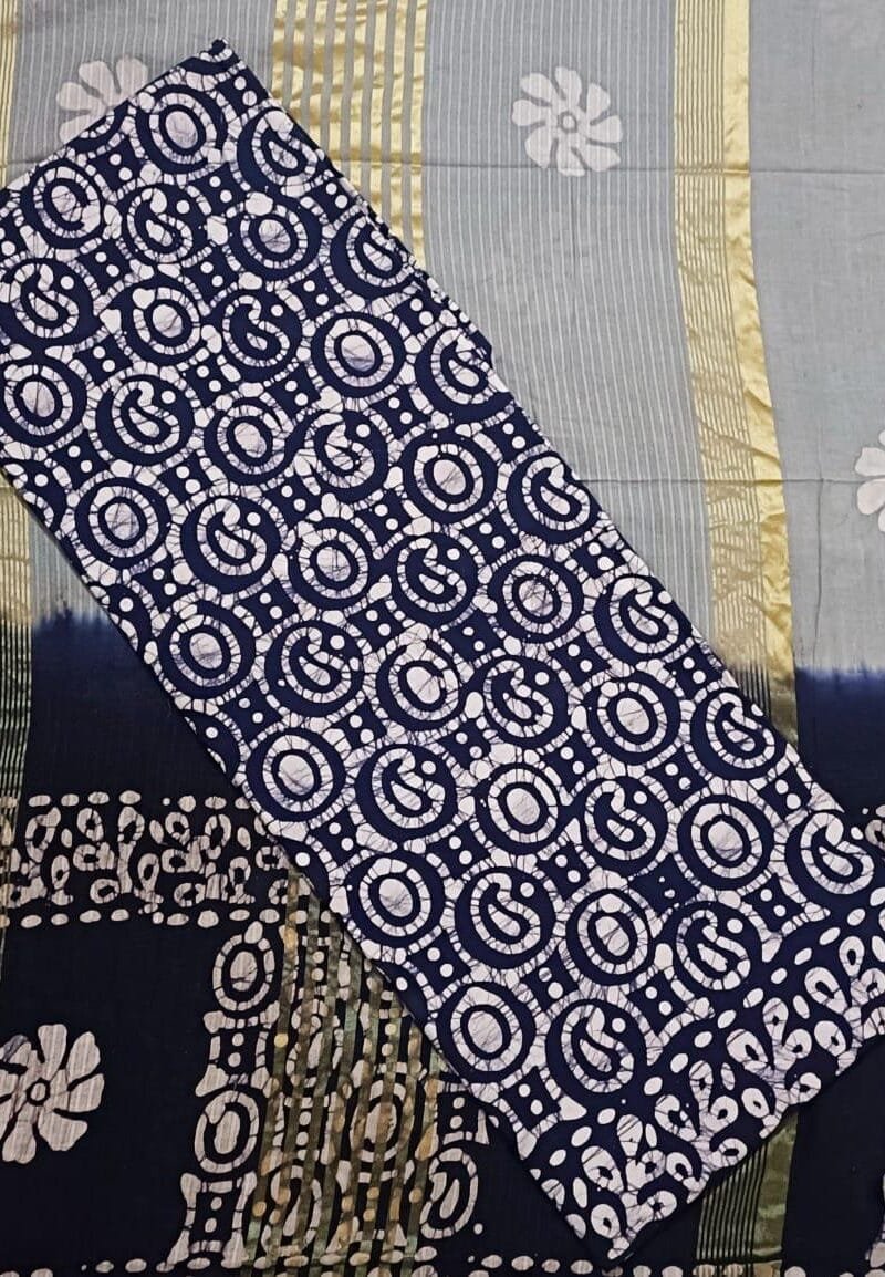 JJ Popllin Wax Batik Suits Dress Material
