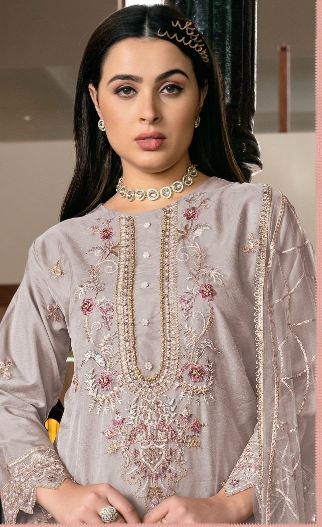 FERESHTEH (ZF23-01)– ZAHA | Pakistani dress design, Unstitched dress  material, Pakistani designers