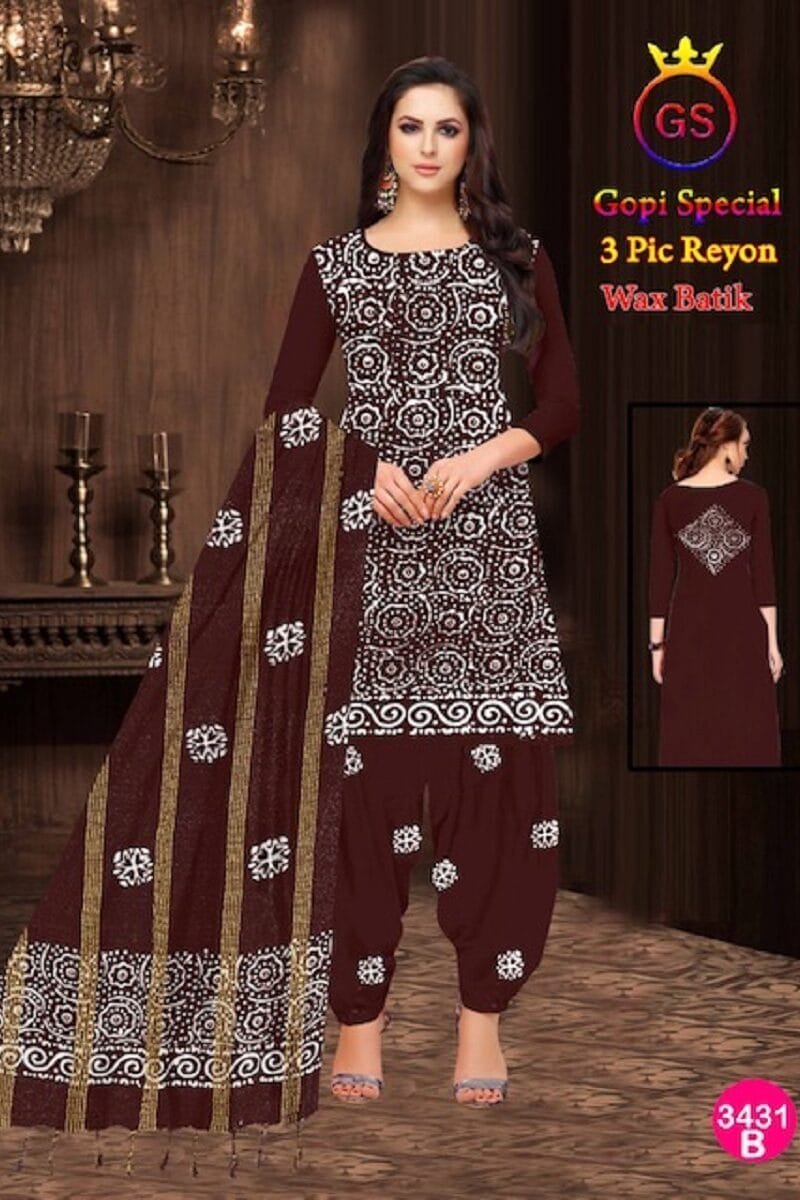 Rayon Gopi Wax Batik Wholesale Cotton Dress Material