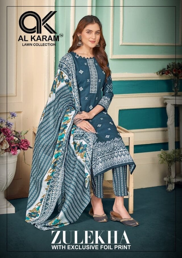 Al Karam Zulekha Wholesale Cotton Dress Material