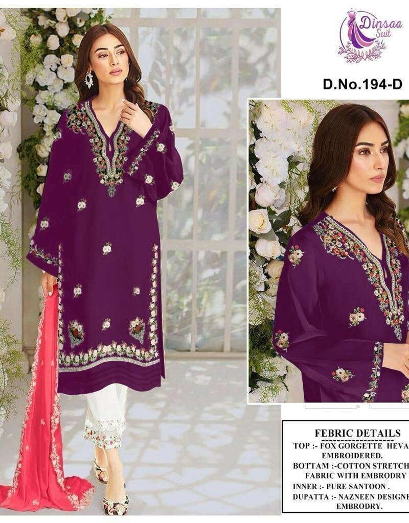 Clothes Supply Wholesale USA Readymade Dinsaa Suit D No 194 Abcd