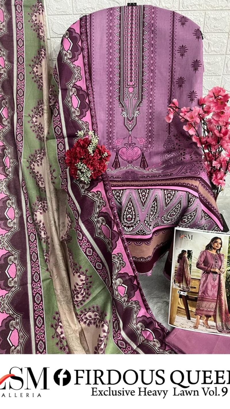 Firdous Queen Exclusive Heavy Lawn Vol 9Lsm Modest Clothes Wholesale USA