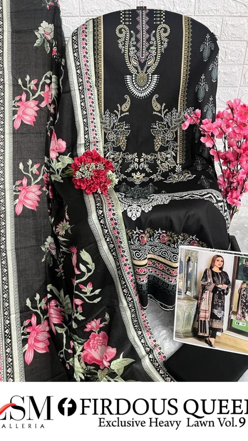 Firdous Queen Exclusive Heavy Lawn Vol 9Lsm Modest Clothes Wholesale USA