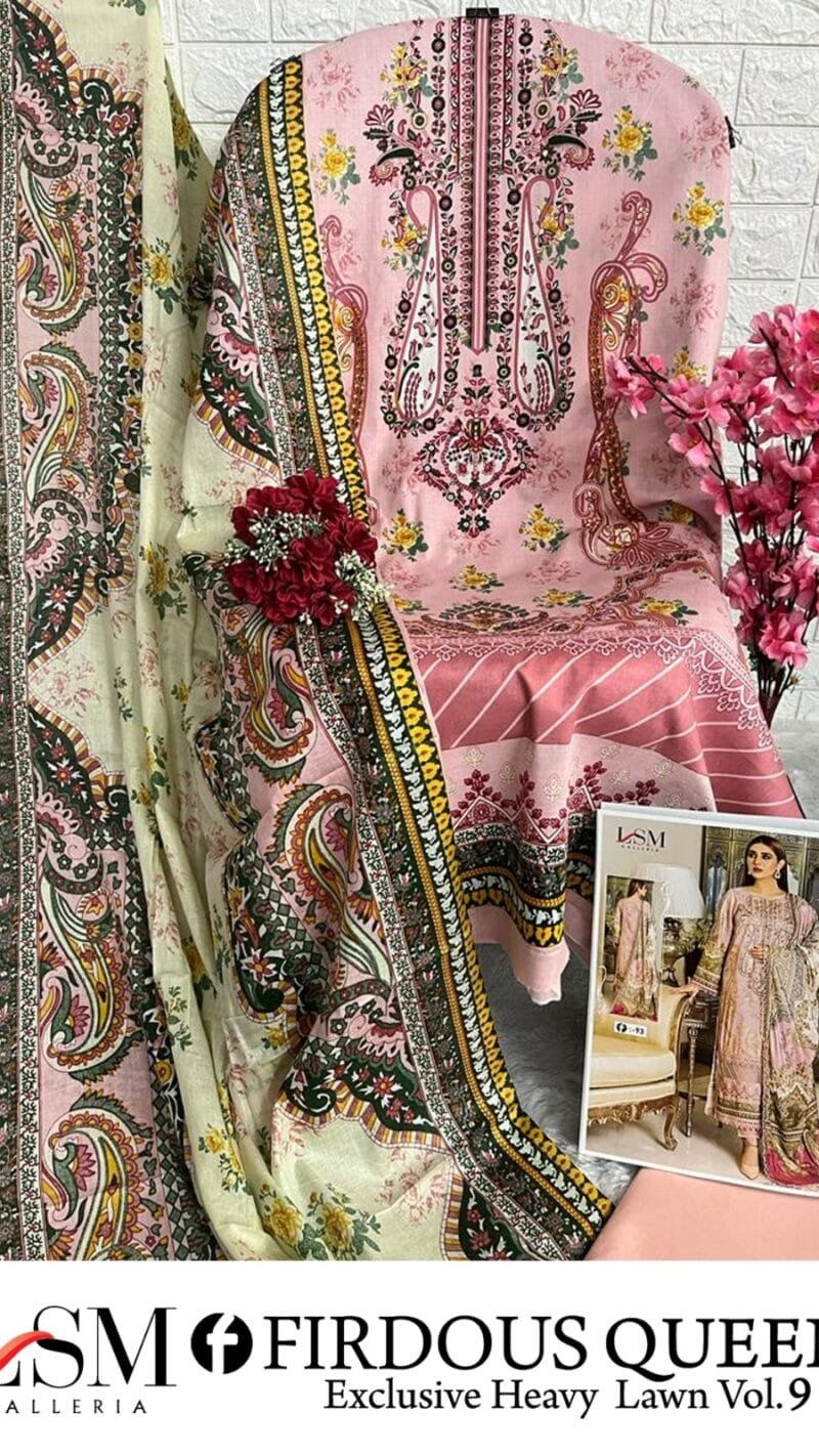 Firdous Queen Exclusive Heavy Lawn Vol 9Lsm Modest Clothes Wholesale USA