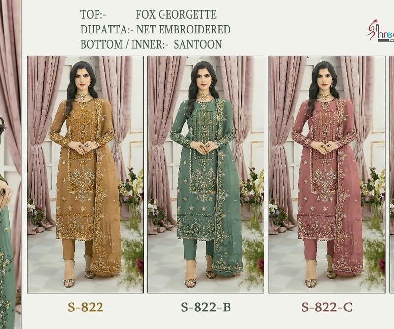 Wholesale Clothes Vendor USA Shree fabS -822 Colours