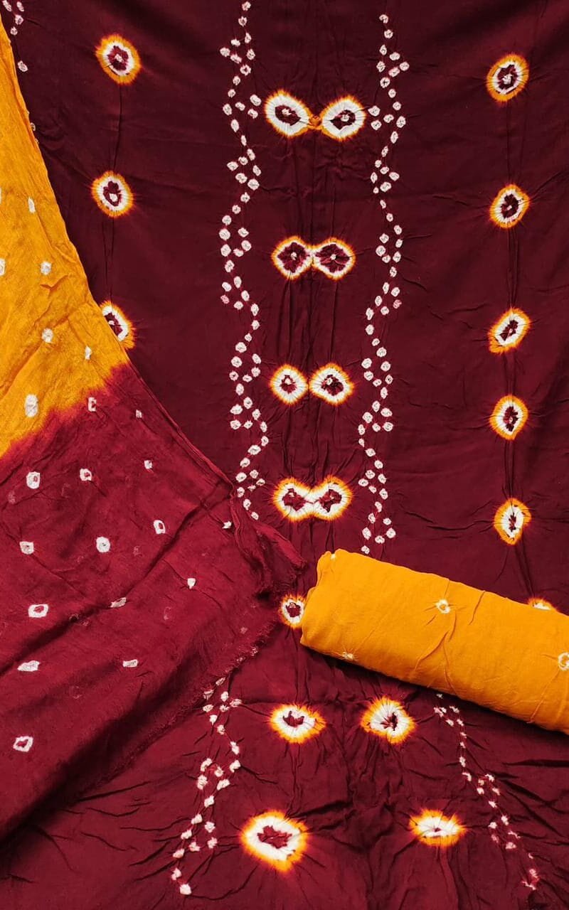 Brand Clothes Wholesale USA Rayon Bandhani Dress Material Wholesale