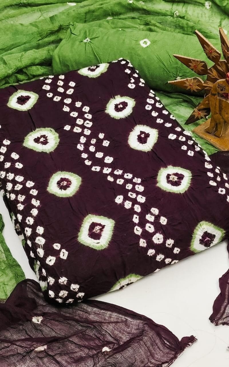 Brand Clothes Wholesale USA Rayon Bandhani Dress Material Wholesale