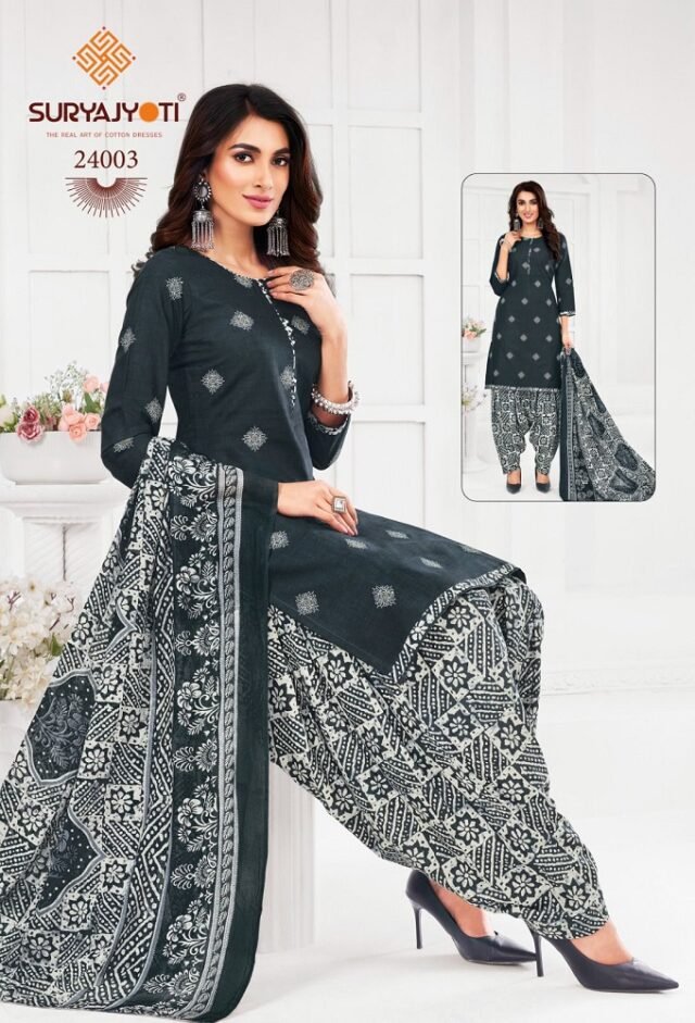 Clothes Wholesale USA Suryajyoti Patiyala Kudi Vol25 Dress Material