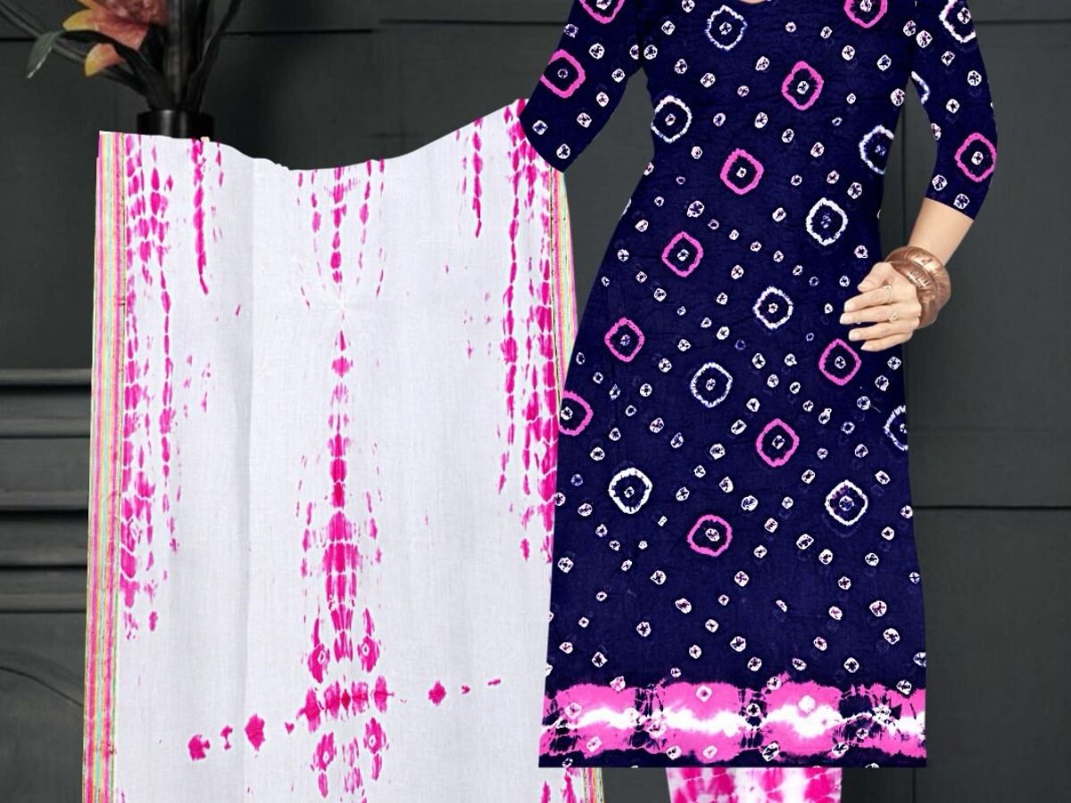 Wholesale Clothes Near Me USA Bandhani Dress Material - Free