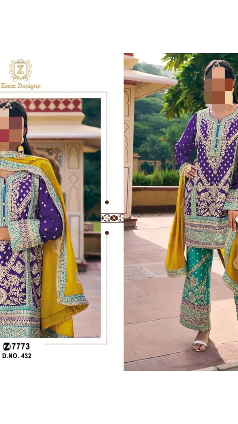 Wholesale Site For Clothes USA Ziaaz Designs 431 Semi Stitched