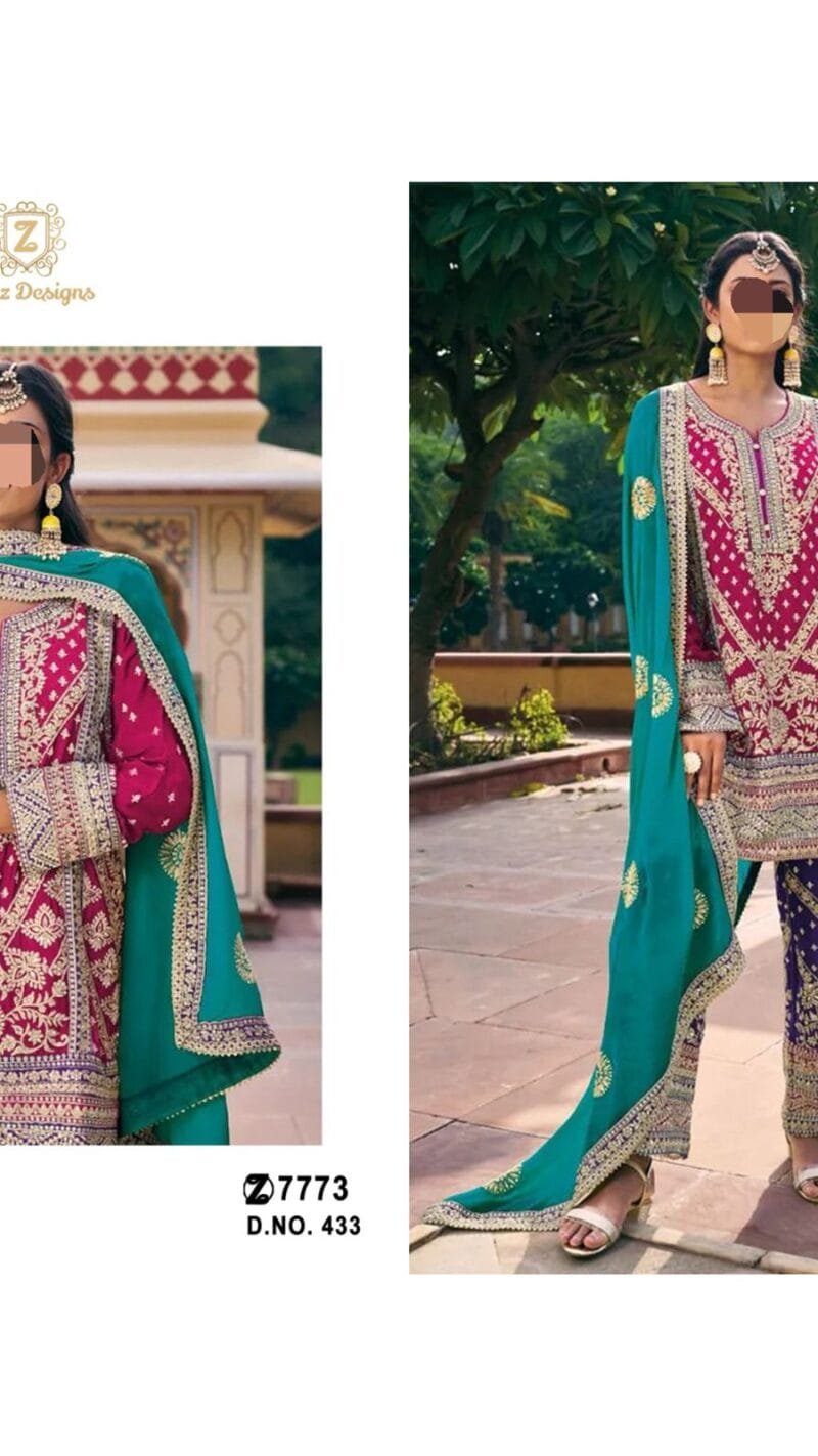 Wholesale Site For Clothes USA Ziaaz Designs 431 Semi Stitched