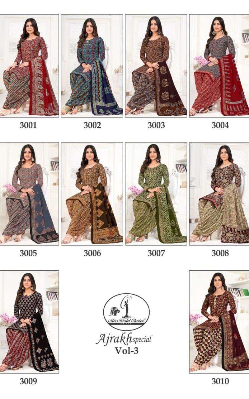 Womens Wholesale Boutique Clothes USA Ajrakh Special Vol 3 Miss World Choice