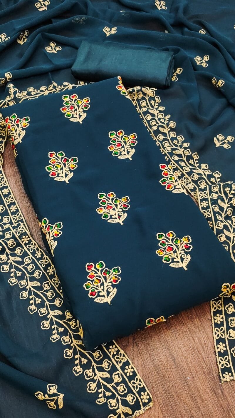 Georgette Heavy Work Suits In Wholesale