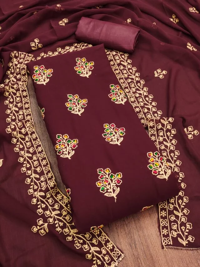 Georgette Heavy Work Suits In Wholesale