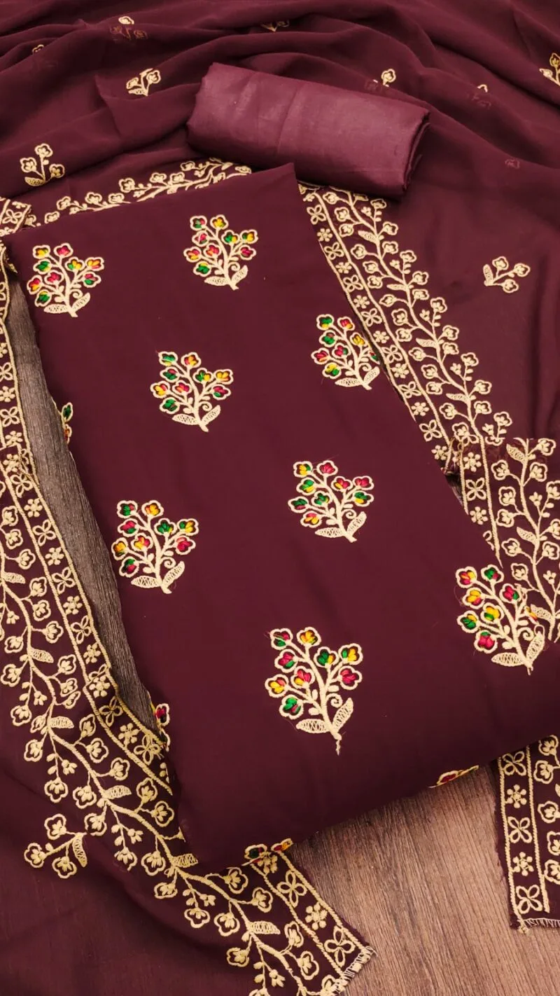 Georgette Heavy Work Suits In Wholesale