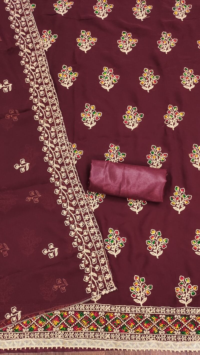 Georgette Heavy Work Suits In Wholesale