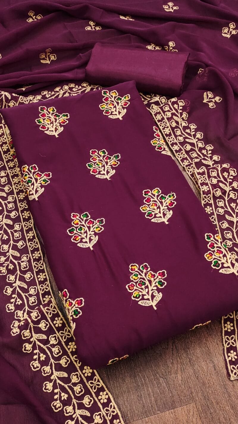 Georgette Heavy Work Suits In Wholesale