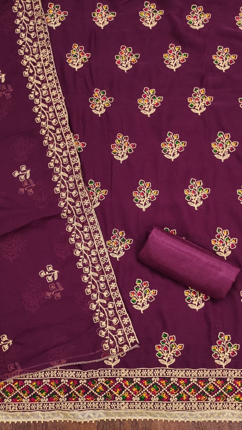 Georgette Heavy Work Suits In Wholesale