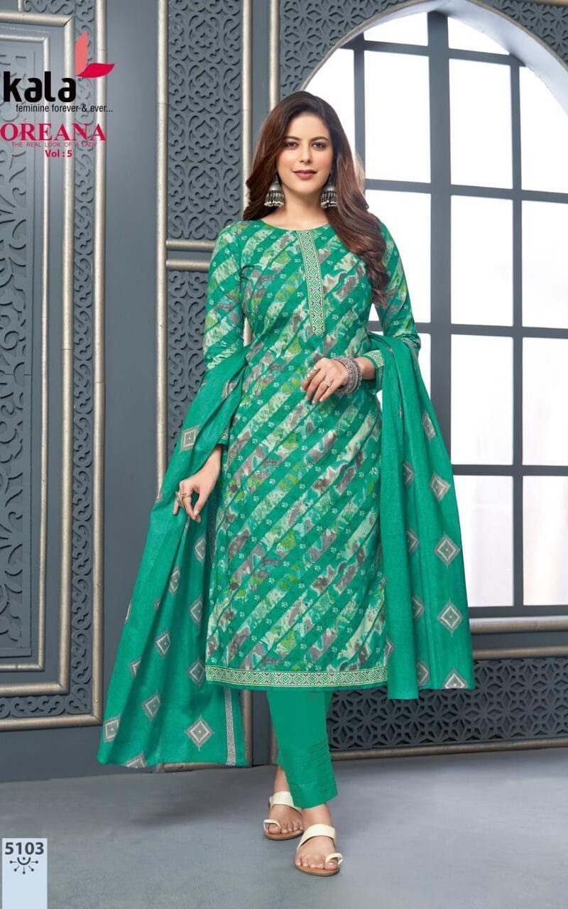 Kala Oreana Vol5 Kurti Pant With Dupatta