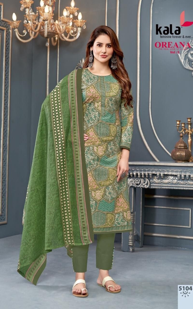 Kala Oreana Vol5 Kurti Pant With Dupatta