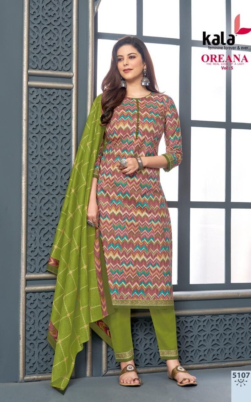 Kala Oreana Vol5 Kurti Pant With Dupatta