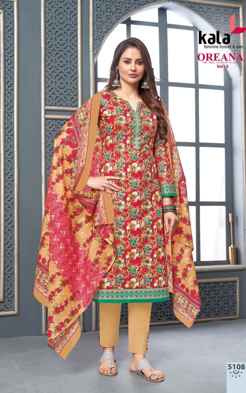 Kala Oreana Vol5 Kurti Pant With Dupatta