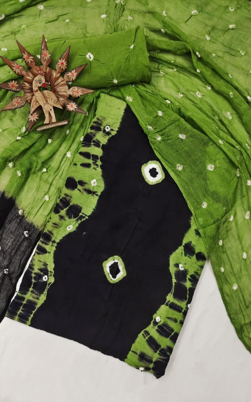 Rayon HAND Bandhej Dress Material