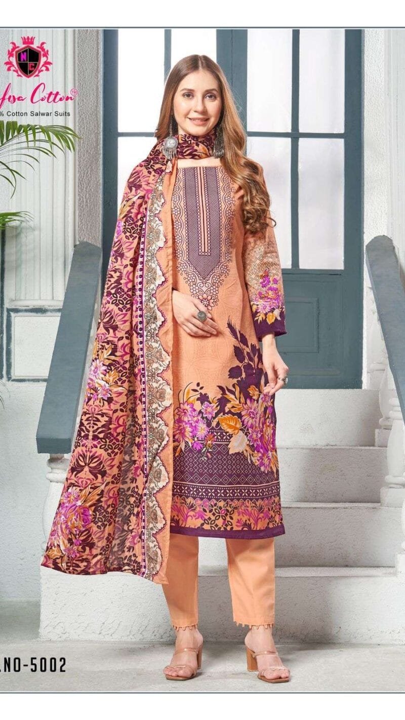 SAFINA KARACHI SUITS VOL5 Nafisa Cotton