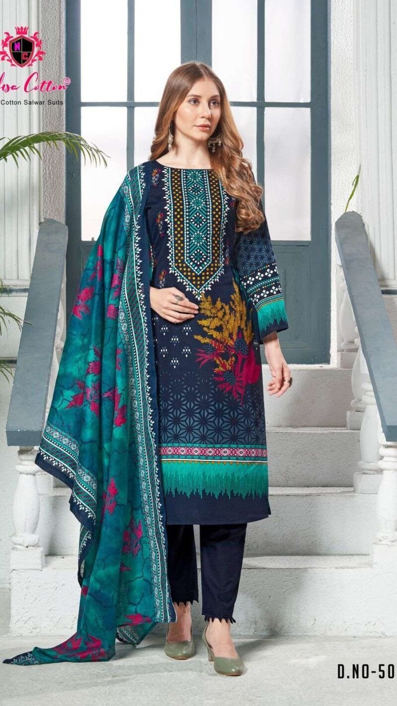 SAFINA KARACHI SUITS VOL5 Nafisa Cotton
