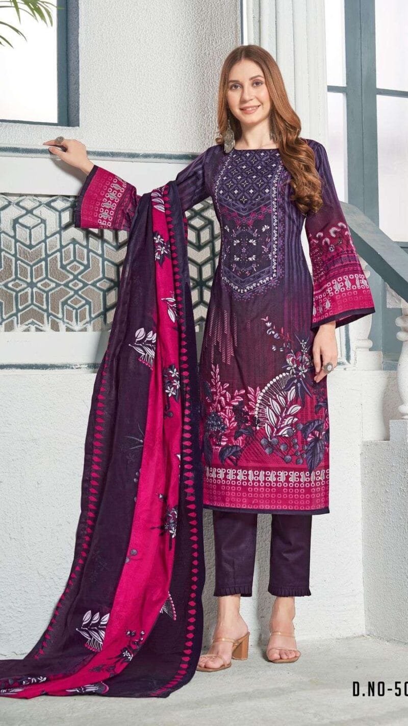 SAFINA KARACHI SUITS VOL5 Nafisa Cotton