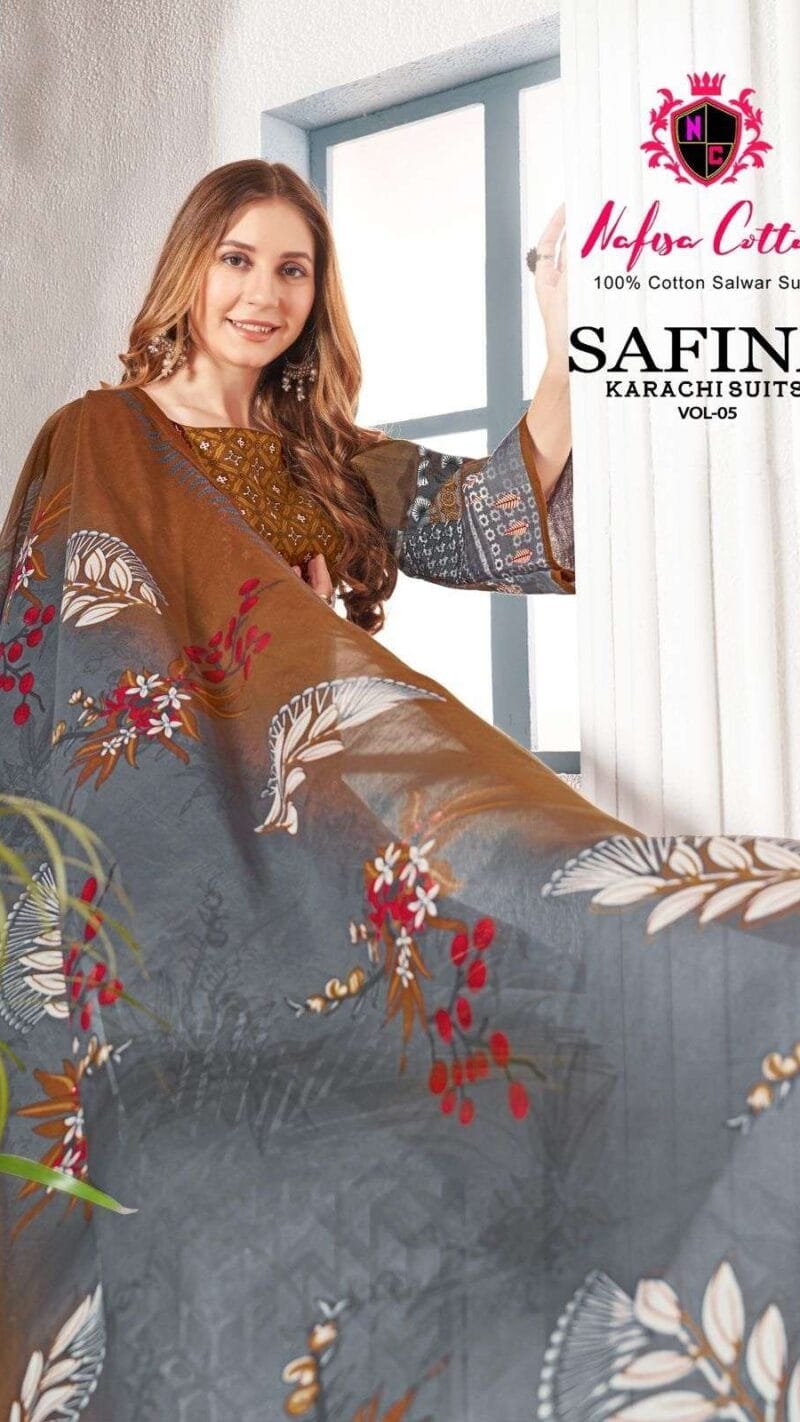 SAFINA KARACHI SUITS VOL5 Nafisa Cotton