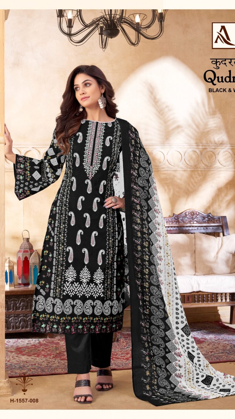 Alok Suit Qudrat Black And White