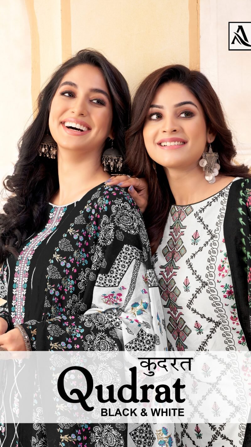 Alok Suit Qudrat Black And White