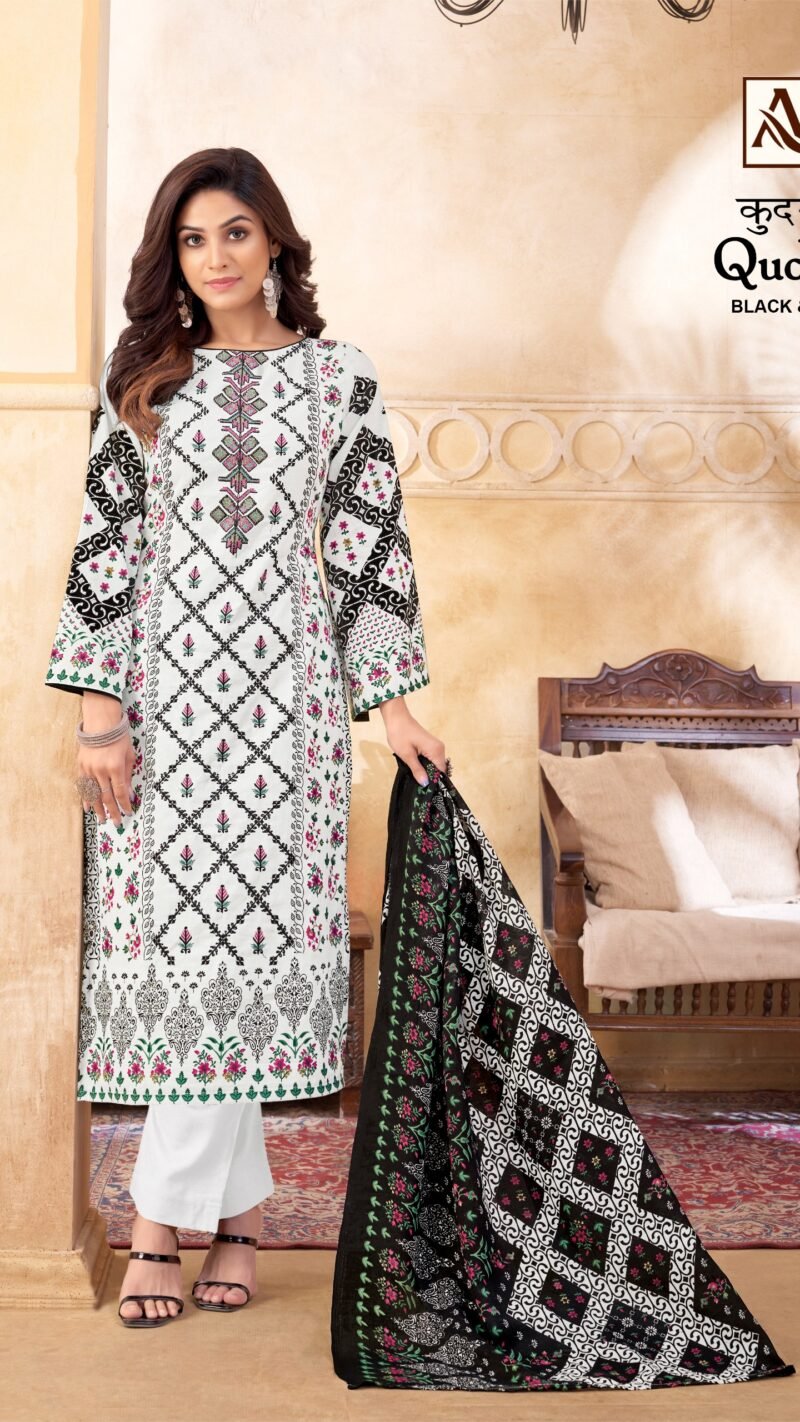 Alok Suit Qudrat Black And White