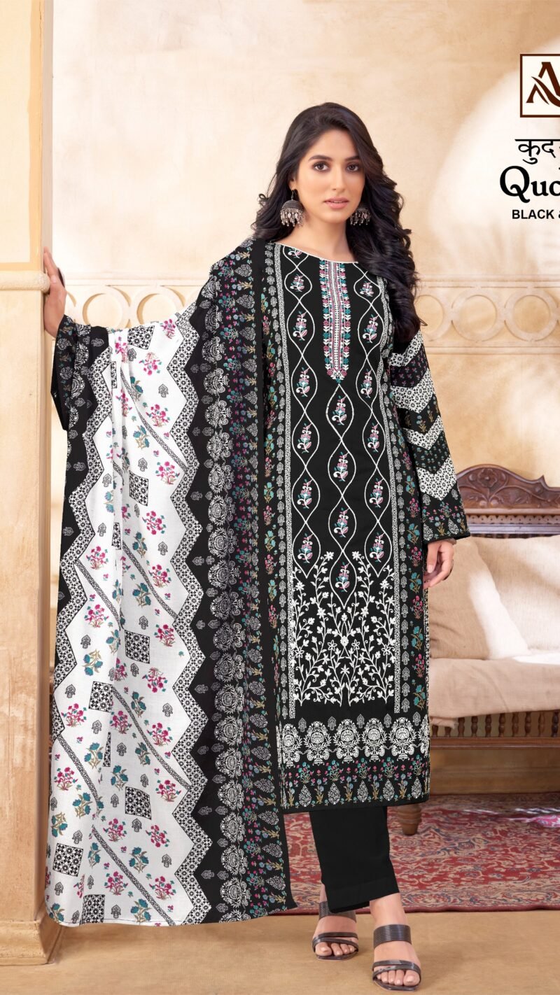 Alok Suit Qudrat Black And White