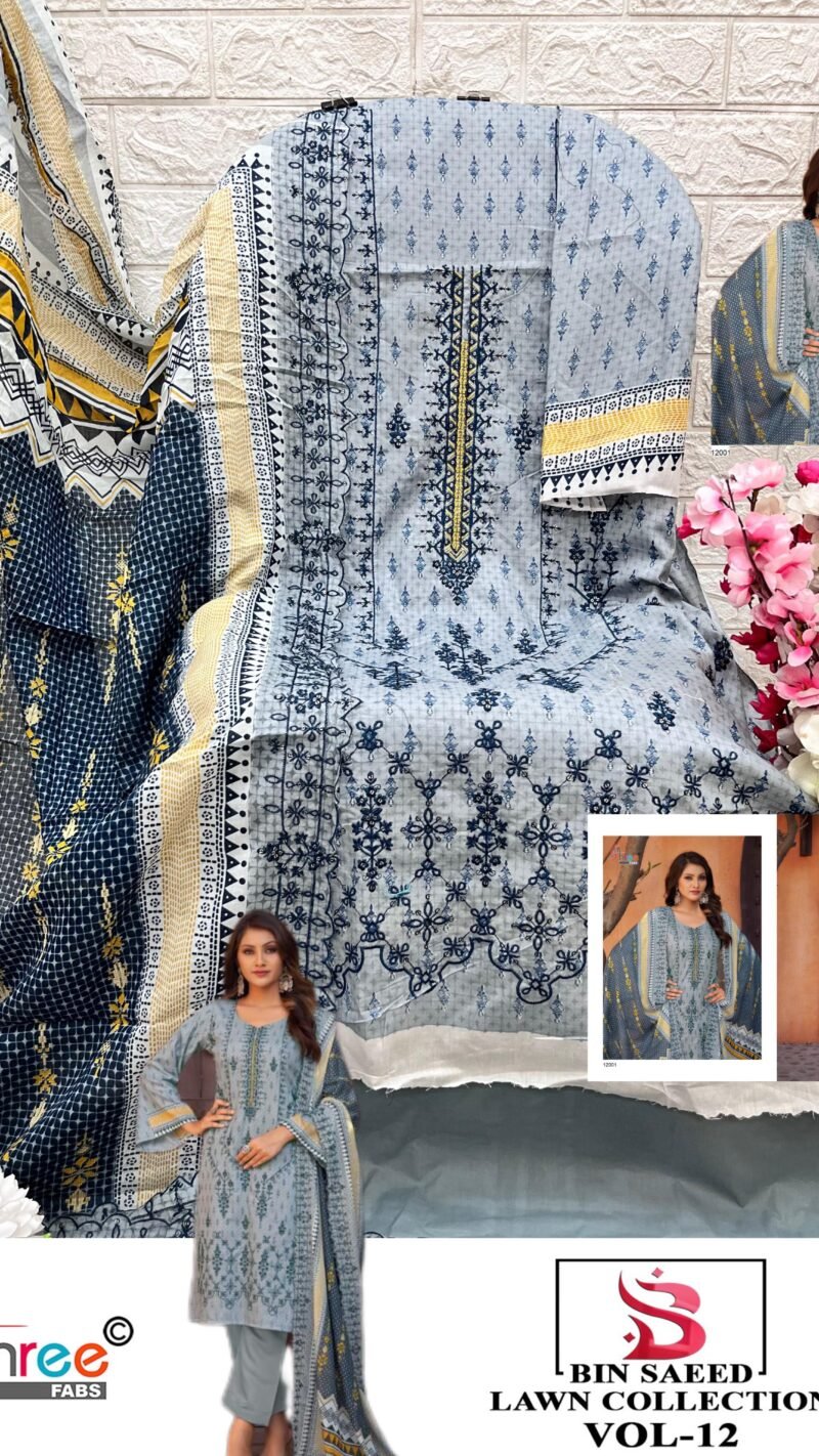 Bin Saeed Lawn Collection Vol 12 Readymade Collection