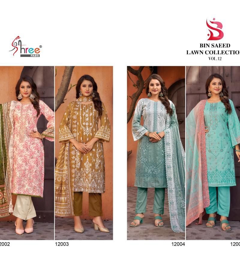 Bin Saeed Lawn Collection Vol 12 Readymade Collection