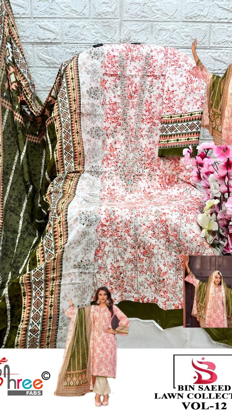 Bin Saeed Lawn Collection Vol 12 Readymade Collection