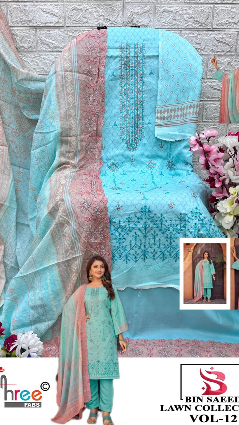 Bin Saeed Lawn Collection Vol 12 Readymade Collection