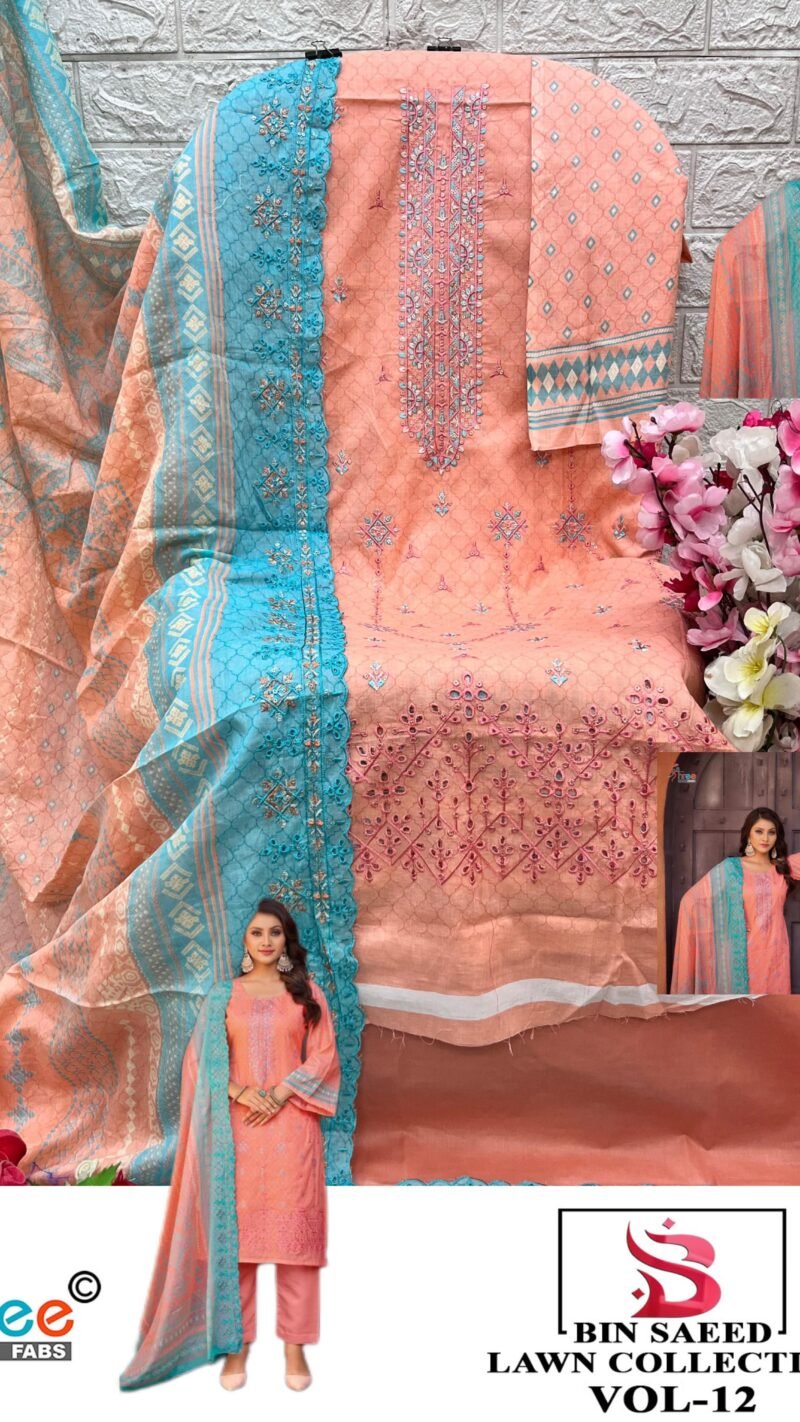 Bin Saeed Lawn Collection Vol 12 Readymade Collection